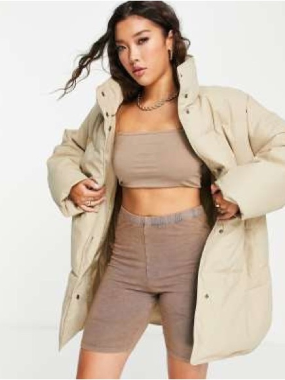 ASOS Beige Puffer Jacket - Picture 2 of 3